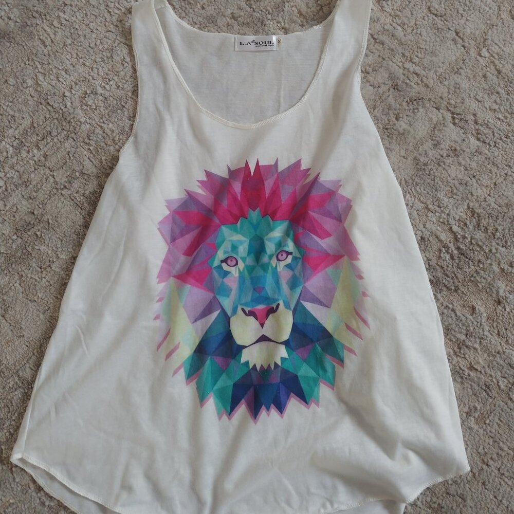 LA SOUL cute tank top with lion size S